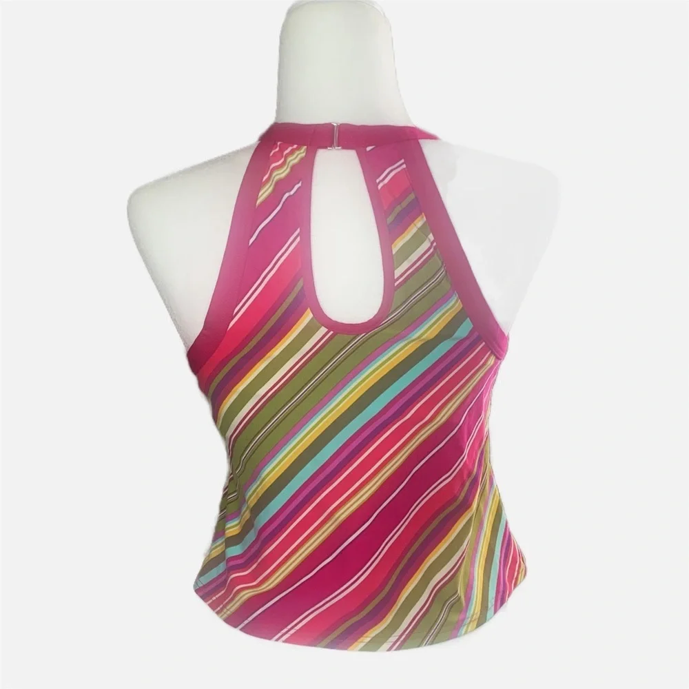 Lands End Halter Tankini Top 6 Keyhole Modest Swim Beach Cruise Resort